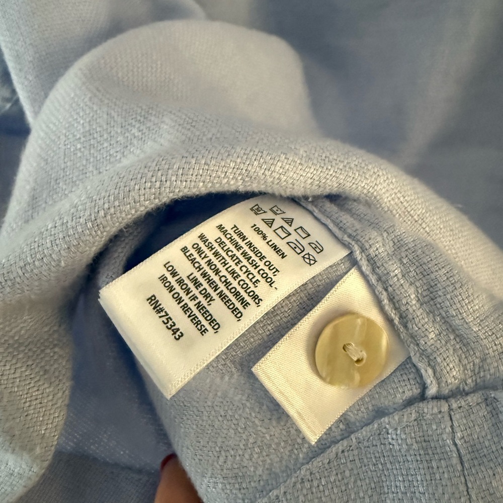 Sky Blue Linen Button-Up Jacket - Picture 5 of 6